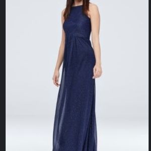 David’s Bridal High Neck Glitter Chiffon Dress size 14 NWT